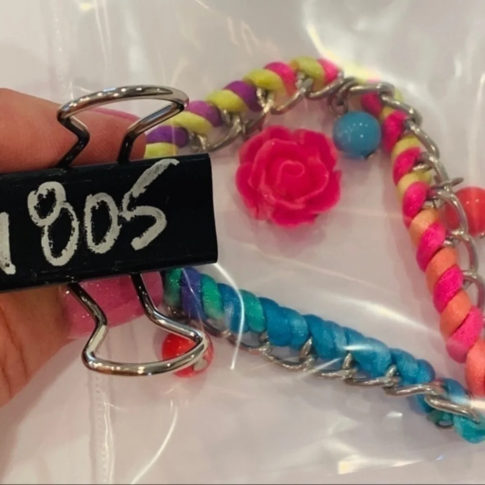 FREE w/ any purchase Bright Colorful acrylic rose charm cord - Picture 6 of 6